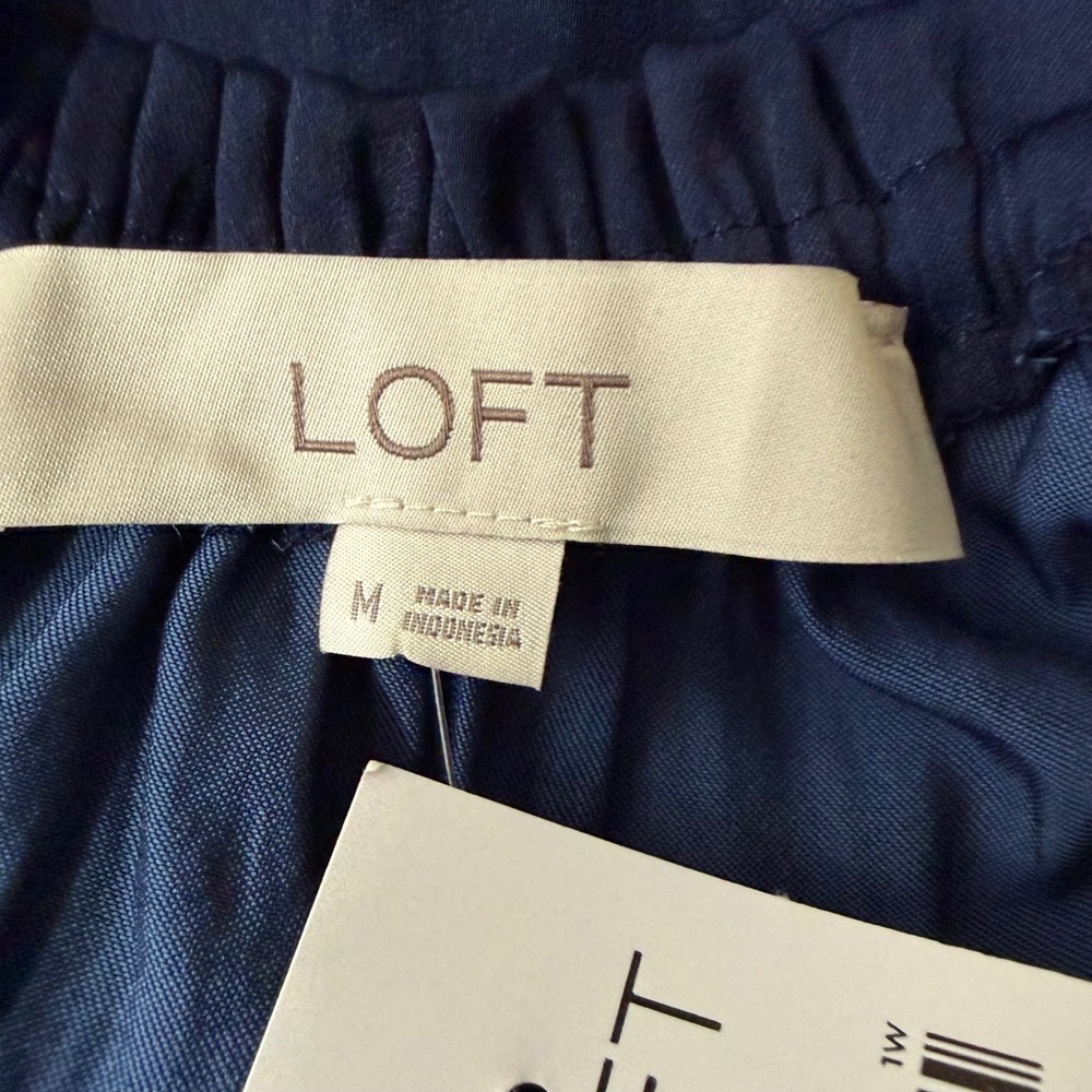 Loft Womens Colorblock Halter Midi Dress Navy Blue Mustard Peach Size M NEW - Picture 8 of 9